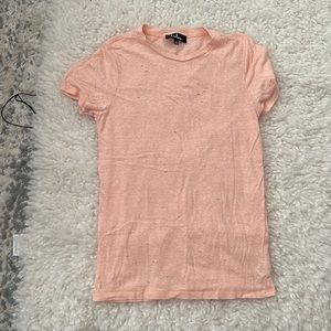 LULUS peach distressed tshirt